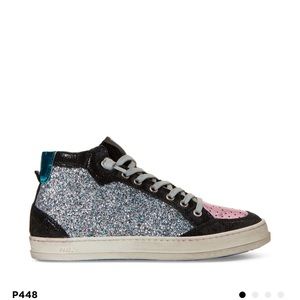 P448 Galactic Silver Love Glitter Mid Rise